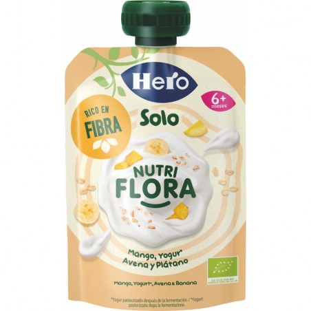 Comprar hero bolsita nutri flora mango, yogur, plátano y avena 100g