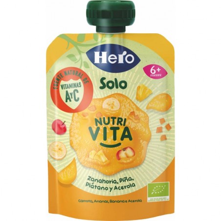 Comprar hero bolsita nutritiva zanahoria, piña, plátano y acerola 100g