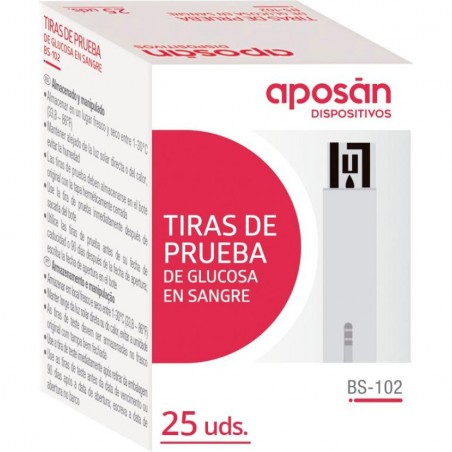 Comprar aposán tiras reactiva para glucosa 25 und