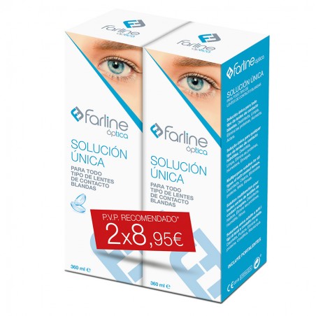 Comprar farline solución unica para lentes de contacto 2x360 ml