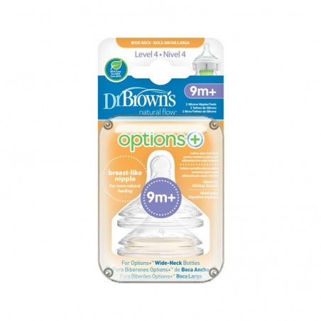 Comprar DR BROWNS OPÇÕES + TETINA DE SILICONE DE BOCA LARGA NÍVEL 4