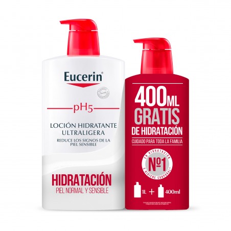 Comprar EUCERIN LOCIÓN HIDRATANTE ULTRALIGERA PH5 FAMILY PACK 1000ML + 400ML GRATIS