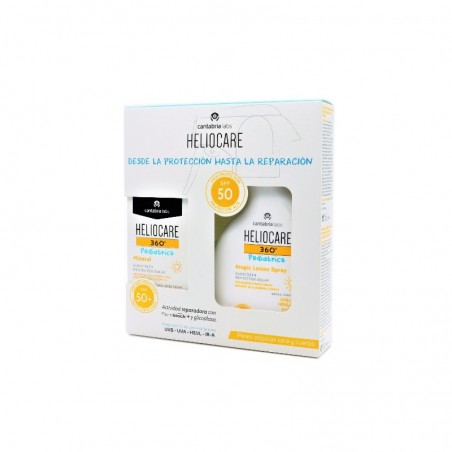 Comprar HELIOCARE PACOTE MINERAL PEDIÁTRICO 360º SPF 50+ 50 ML + ATOPIC SPRAY DE LOÇÃO SPF 50 250 ML