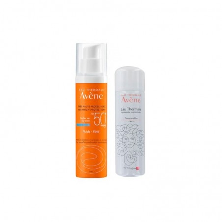 Comprar AVÈNE SOLAR FLUID SPF 50+ 50 ML + ÁGUA TERMAL DE OFERTA 50 ML