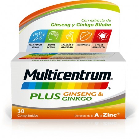 Comprar MULTICENTRUM MAIS GINSEG & GINKGO 30 TABS