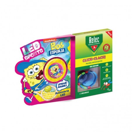 Comprar RELEC PULSEIRA MOSQUITEIRO CLICK-CLACK + BOB SPONGEBOB TÊNIS LED