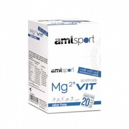 Comprar AMLSPORT MG2 + VITAMINAS SABOR MORANGO 20 STICKS