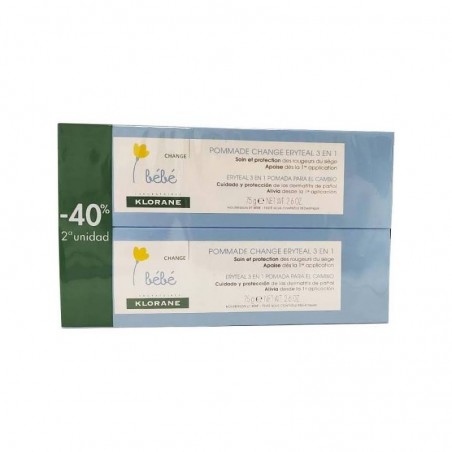 Comprar KLORANE POMADA ERITAL DUPLA BEBÉ 2 X 75 G