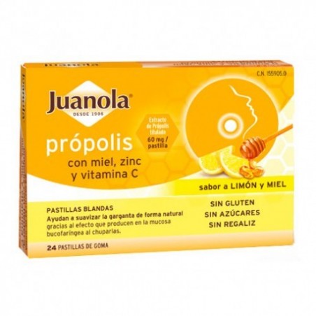 Comprar JUANOLA PRÓPOLIS COM MEL, ZINCO E VITAMINA C 24 COMPRIMIDOS