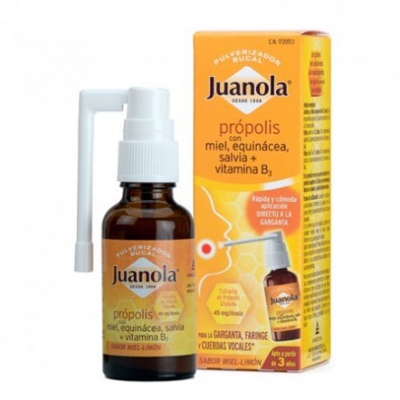 Comprar JUANOLA PROPOLIS SPRAY BUCAL COM MEL, EQUINÁCEA, SÁLVIA + VITAMINA B3 30ML