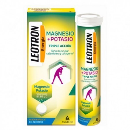 Comprar LEOTRON MAGNÉSIO + POTÁSSIO + VIT B1 + VIT B6 + VIT C 30 COMPRIMPASTILHAS EFERVESCENTES