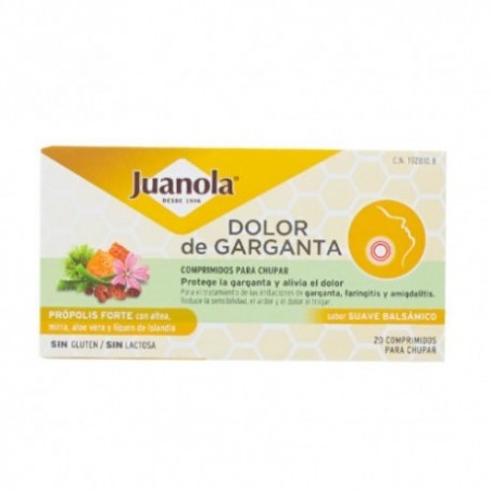 Comprar JUANOLA DOR DE GARGANTA 20 COMPRIMVELHO POR CHUPAR