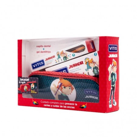 Comprar VITIS ESCOVA DE DENTES JÚNIOR + GEL DE PASTA DE DENTES 75ML + ESTOJO DE VAIDADE PRESENTE