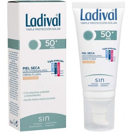 Comprar LADIVAL CREME FACIAL DE PELE SECA COM COR SPF 50+ 50 ML