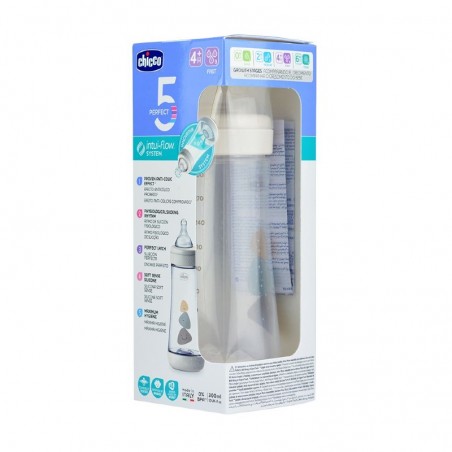 Comprar CHICCO BIBERÃO PERFEITO 5 SILICONE BRANCO +4M 300 ML