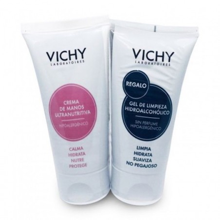 Comprar VICHY CREME DE MÃOS ULTRA NUTRITIVO 50 ML + GEL DE LIMPEZA HIDROALCOÓLICO DE PRESENTE 50 ML