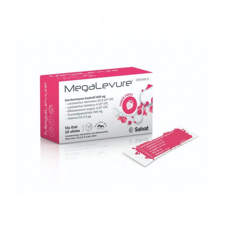 Comprar MEGALEVURE SABOR FRESA 10 STICKS