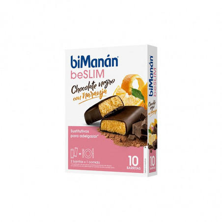 Comprar BIMANÁN BESLIM BARRAS DE CHOCOLATE PRETO COM LARANJA 10 UNIDADES