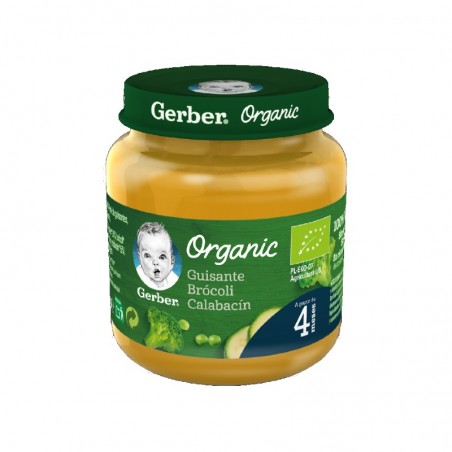 Comprar ERVILHA ORGÂNICA GERBER, BRÓCOLOS E POTE DE COURGETTE 125 G