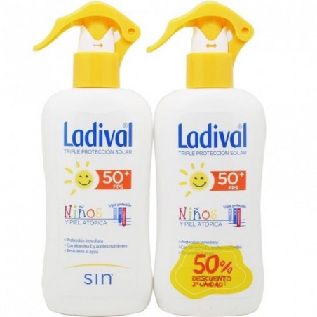 Comprar LADIVAL SPRAY DUPLO PROTECTOR SOLAR PARA CRIANÇAS E ATÓ PELEPICUM SPF50+ 2 X 200 ML