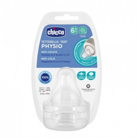 Comprar CHICCO TETINA PHYSIO ANTICÓLICO SILICONA 6M+ 2 UNIDADES