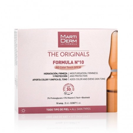 Comprar MARTIDERM A FÓRMULA ORIGINAL Nº10 HD COR TOQUE SPF30 10 AMPOLAS