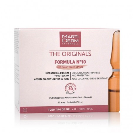 Comprar MARTIDERM A FÓRMULA ORIGINAL Nº10 HD COR TOQUE SPF30 30 AMPOLAS