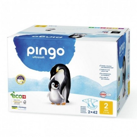 Comprar PINGO PAÑALES ECOLÓGICOS TALLA 2 (3-6 KG) MINI 2 X 42 UNIDADES