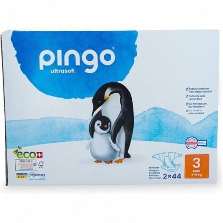 Comprar PINGO FRALDAS ORGÂNICAS TAMANHO 3 (4-9 KG) MIDI 2 X 44 UNIDADES