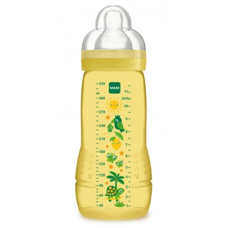 Comprar MAM BIBERÃO DE SILICONE FÁCIL ACTIVO BIBERÃO DE SILICONE AMARELO 330 ML 4+ M 1 PEÇA