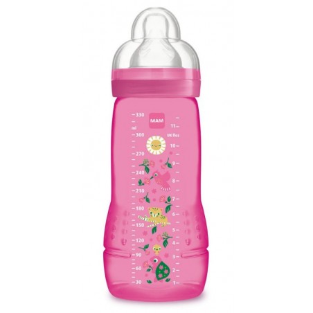 Comprar MAM BIBERÃO BIBERÃO DE SILICONE FÁCIL ACTIVO BIBERÃO ROSA 330 ML 4+ M 1 PEÇA