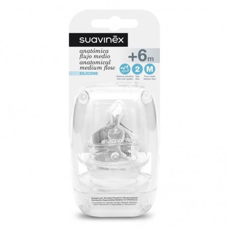 Comprar SUAVINEX TETINA ANATÓMICA T2L SILICONA 2 UDS