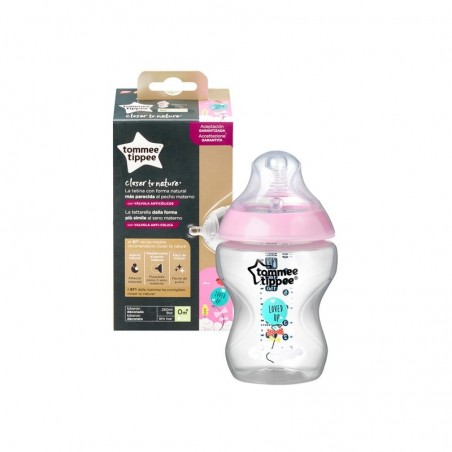 Comprar TOMMEE TIPPEE BIBERÃO ROSA FLUXO LENTO 260 ML