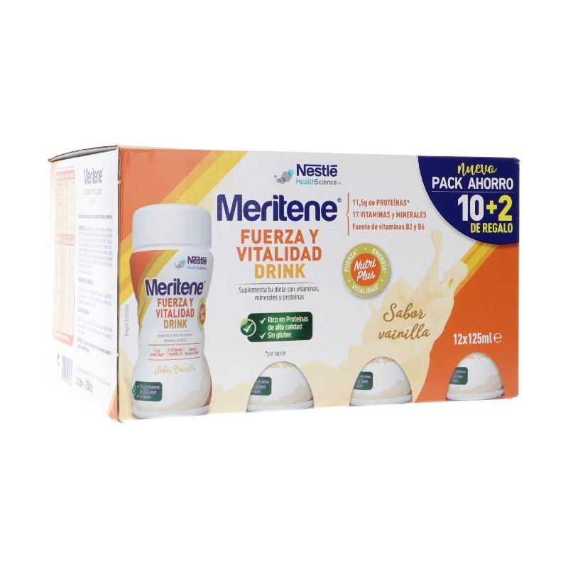 Comprar Meritene fuerza y vitalidad drink vainilla 12 unidades de 125ml  Meritene