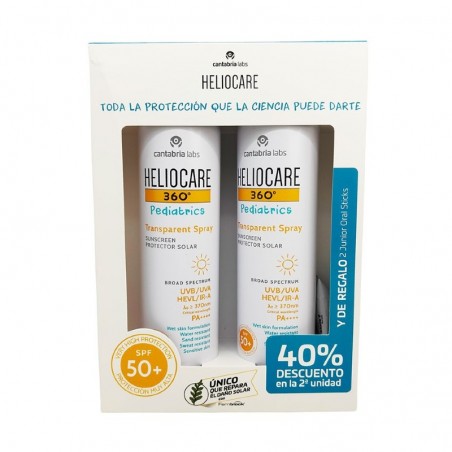 Comprar HELIOCARE 360º PEDIATRICS TRANSPARENT SPRAY SPF50+ PACK 2 X 200 ML + REGALO