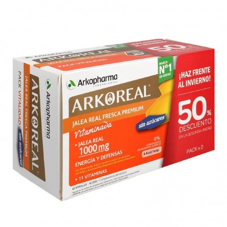 Comprar ARKOREAL DUPLO JALEA REAL FRESCA VITAMINADA 2 X 20 AMPOLLAS