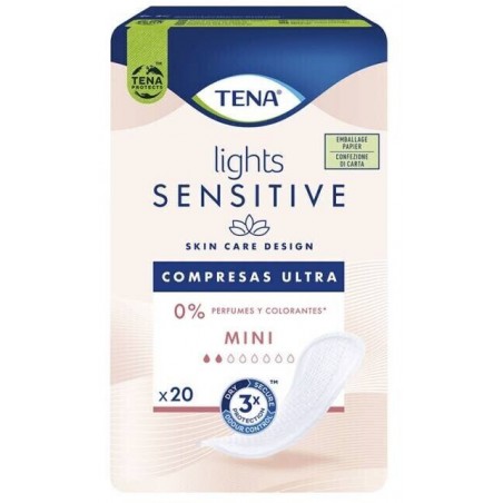 Comprar TENA LIGHTS SENSITIVE COMPRESAS ULTRA  MINI 20 UNDS